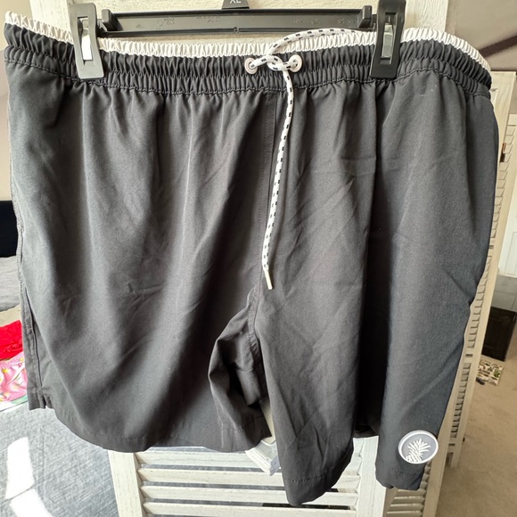 Chubbies Black Swim Trunks with White Trim - Picture 1 of 6